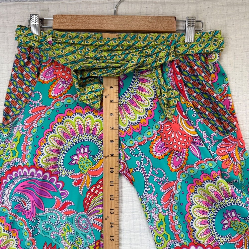 Trina Turk Maximalist Womens Paisley Wide Leg Tie Waist Pants Size S Psychedelic - Picture 6 of 8
